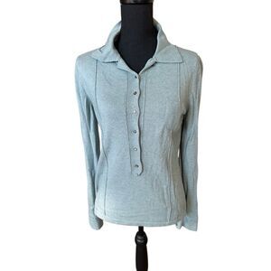 Zanella Silk-Blend Button Up Polo | Sz Medium